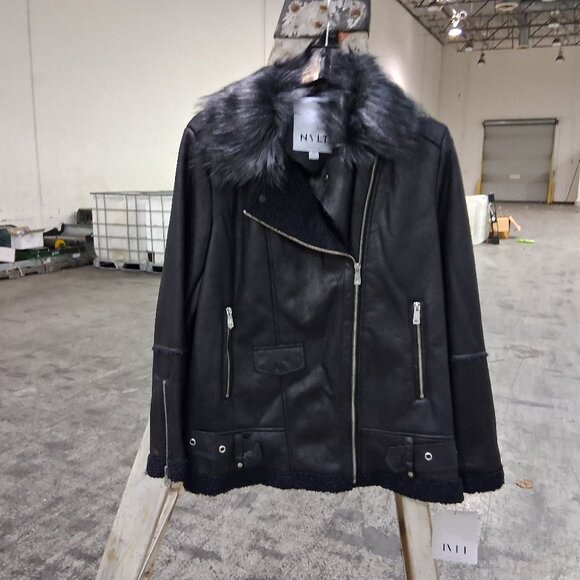 NVLT Jackets & Blazers - NVLT Jacket Motorcycle Biker 7014E Womens Black Faux Fur Collar Asst Sizes NWT
